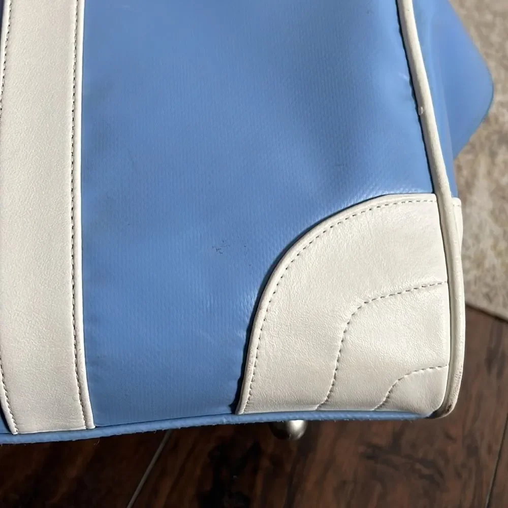 Very Rare Vintage 90s The North Face Weekend Bag light blue with ivory accents
